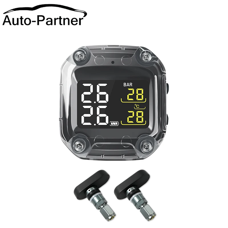 Wireless Motorcycle TPMS Tire Pressure Monitoring System Digital LCD with Two External/Internal Sensors for BMW for Honda,motorcycle tire pressure monitor