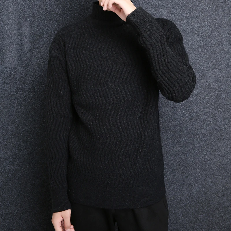 2018 новый модный бренд свитер для мужчин пуловеры для женщин водолазка Slim Fit вязаные Джемперы толстые зимние корейский стиль Повседневная