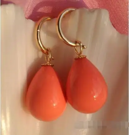 

Free Shipping >> new hot 12-16mm drip pink shell pearl dangle earring