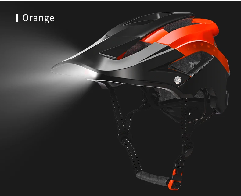 ROCKBROS Bicycle Light Helmet Intergrally-molded Bike Headlamp Cycling Helmet Sports Safety Men Women MTB Bike Helmet Equipment