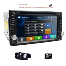 Nuovo! Touch screen 2Din In Dash Car DVD Player GPS Universale Stereo Radio BT USB Mirrorlink RDS 1080 P + Trasporto libero mappa card + macchina fotografica Libero