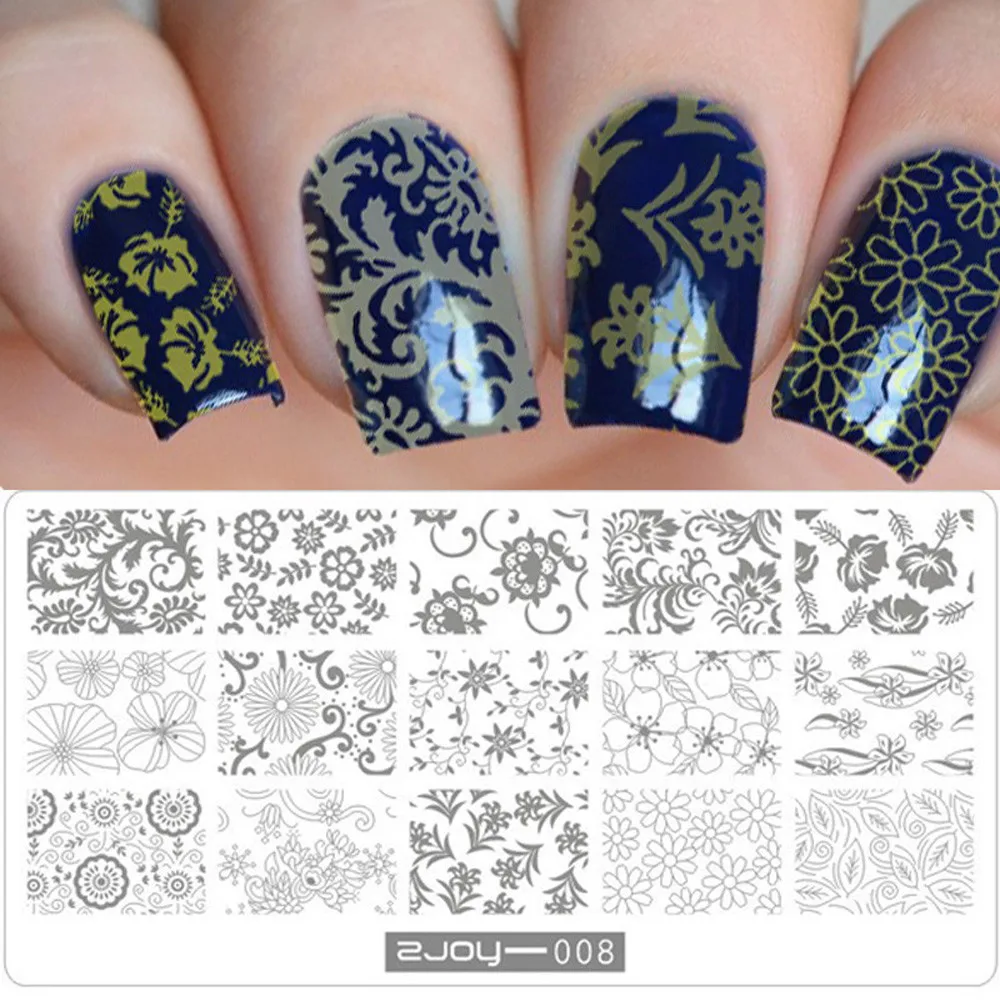 

1PC nail art stamping plate floral pattern manicure image template holiday new year nail mold