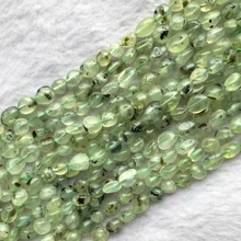 Натуральный зеленый Prehnite самородок свободной формы филе неправильные галька бусины 6-8 мм 1" 05675