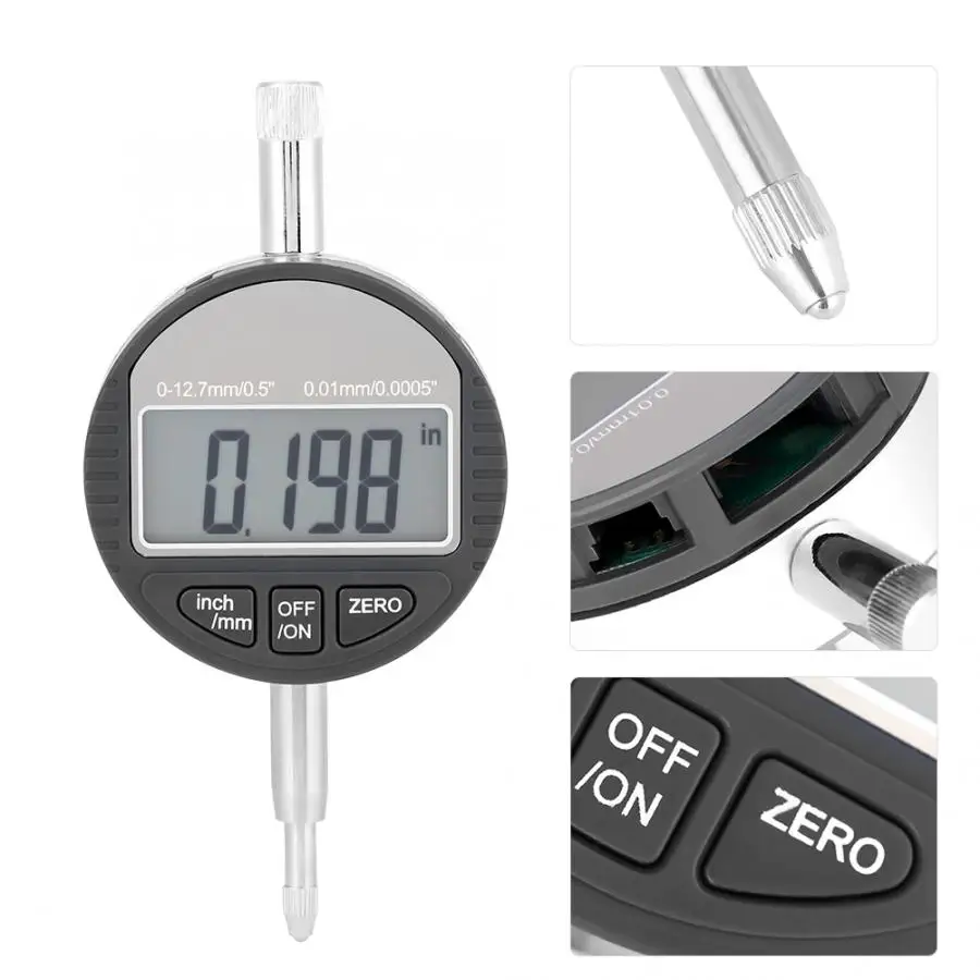 0-12.7mm//0.5/" 0.01mm Digital Probe Indicator Electronic Dial Test Gauge