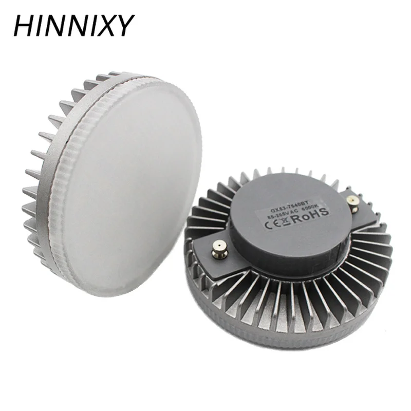 Hinnixy Светодиодная лампа GX53 8W 110V 240V алюминиевая охлаждающая матовая крышка для ПК