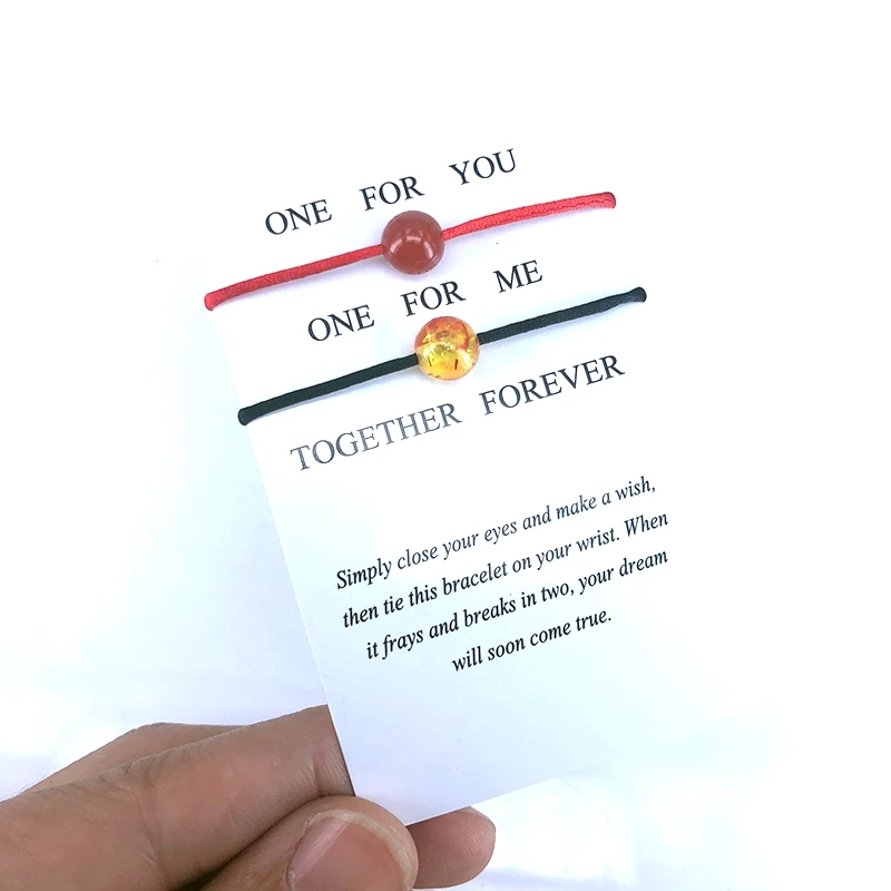 2pcs/set Adjustable Size Natural Stone Bead Bracelet Red String Braiding Couple Bracelets for Men Women Wish Jewelry X029 2pcs/set Adjustable Size Natural Stone Bead Bracelet Red String Braiding Couple Bracelets for Men Women Wish Jewelry X029