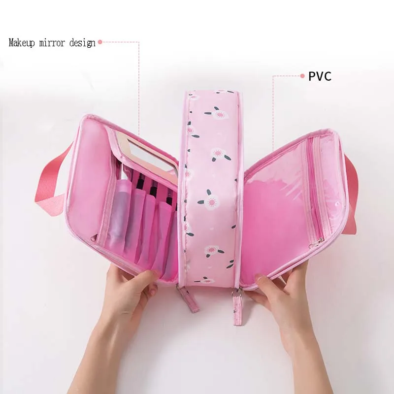 التجميل حقيبة عالية الجودة المكياج حقيبة النساء للماء التجميل منظم حقيبة الماكياج رحلة ل مستلزمات المرحاض عدة