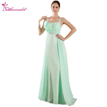 

Alexzendra Sweetheart Beaded Mint Chiffon A Line Formal Evening Dress Customize Long Prom Dresses Plus Size