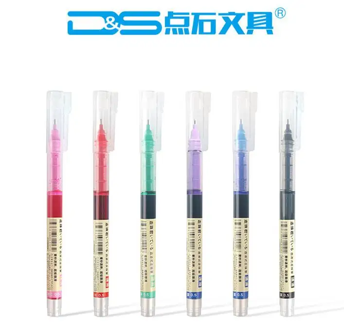 

6/12PCS DS 904 Roller Pen Straight Liquid Color Ball Pen 0.5 Quick-drying Pen Muji Style