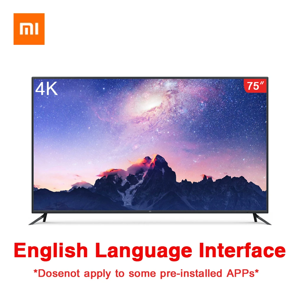 Xiaomi Smart TV 4 75 дюймов беспроводной Ультратонкий корпус интеллектуальный пульт