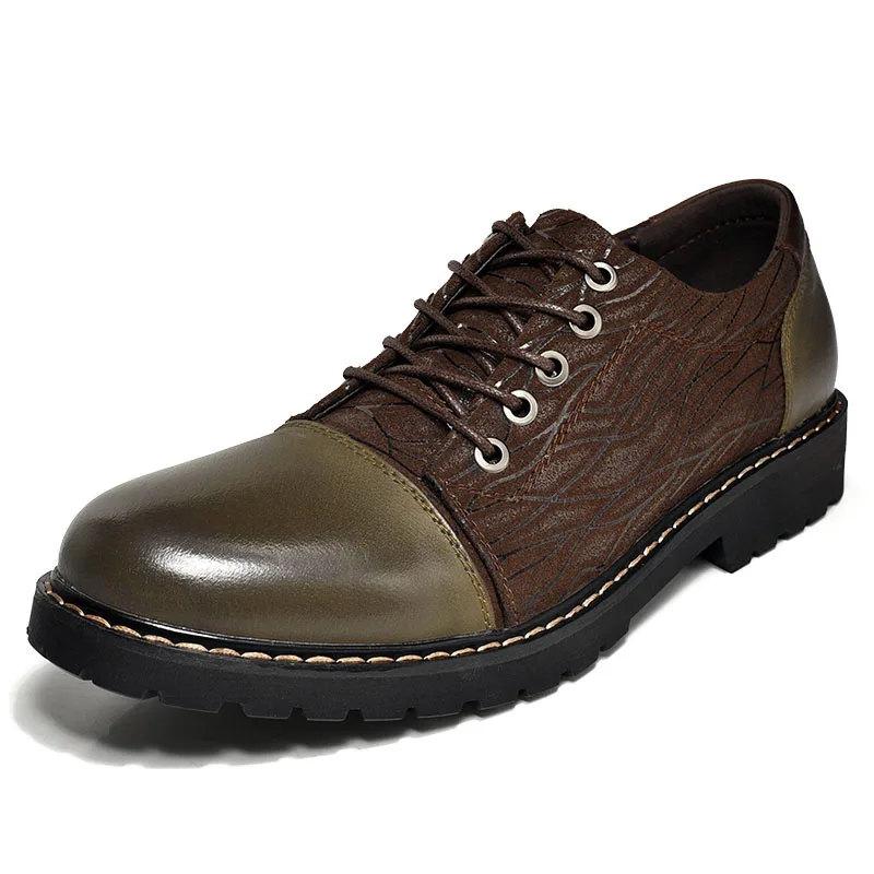 44 Couro Casuais Dos Genuíno Fora Preto Up Marrom Respirável De black 38 Sapatos Calçados Tamanho Portas Brown Homens Lace Oxfords 1gwT5qx