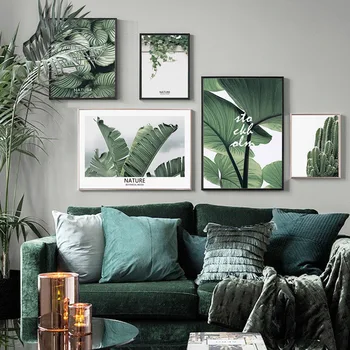 

Canvas Painting Wall Art Print Tropical Big Leaves Nordic Posters And Prints Green Plant Kids Room Wall Pictures For Living Room