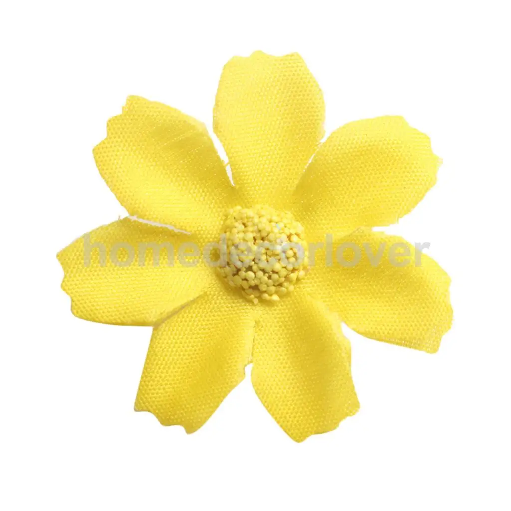 50pcs 4cm Silk Flower Daisies Flower Heads for Wedding/Car/Spring/Home/Garden Decoration Wreath DIY Floral Arts and Crafts