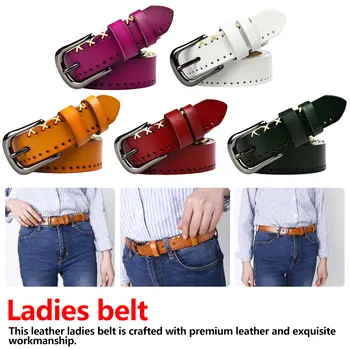 

Women Jeans Female Belt Strap Fashion Belts For Women 95-115cm Casual 2019 New Fashion Second Layer Cowhide Leather Belt