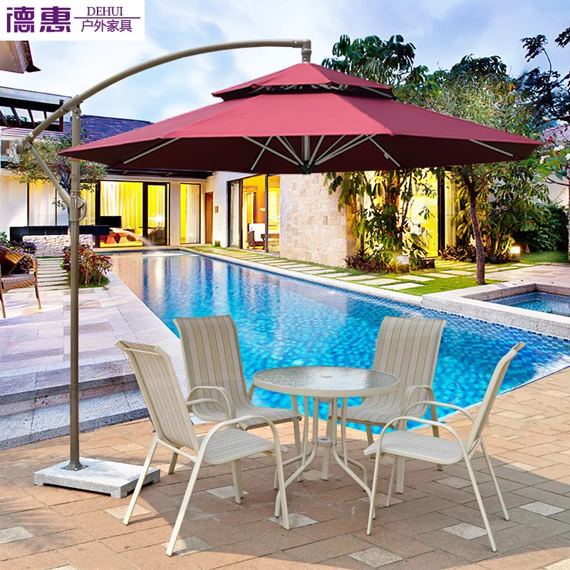 Side outdoor umbrellas umbrella 3 meters large coffee shop booth