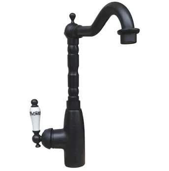 Kitchen Wet Bar Bathroom Vessel Sink Faucet Black Oil Rubbed Bronze One Handle Swivel Spout Mixer Tap Single Hole msf107 oil rubbed bronze kitchen faucet vessel sink mixer tap swivel spouts single handle hole vessel sink mixer tap faucets