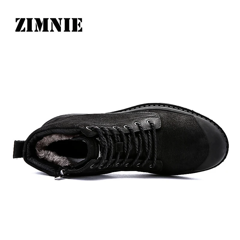 ZIMNIE/модные мужские ботинки высокого качества; сезон осень-зима; мужские модные ботинки на шнуровке; мужские ботинки из натуральной кожи; Botas; Рабочая обувь