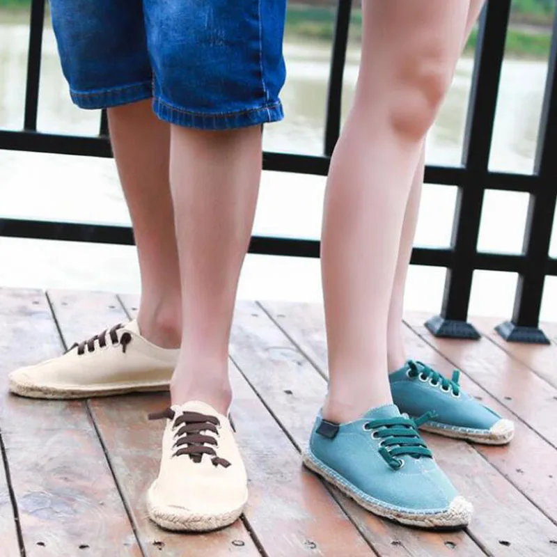 Fashion summer Boy men Espadrille Flats Shoes Black White Bule male casual Canvas Hemp Insole Fisherman Light Shoes II-09