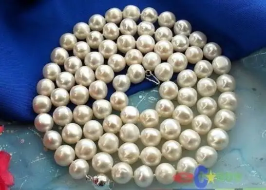 

Free shipping hot sale Women Bridal Wedding Jewelry >>33" 11MM WHITE ROUND FRESHWATER CULTURED PEARL NECKLACE SILVER