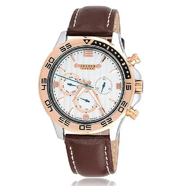 Men s Wrist Watch Julius Quartz Hours Best Fashion Dress Korea Bracelet Brand Leather Sport Clock