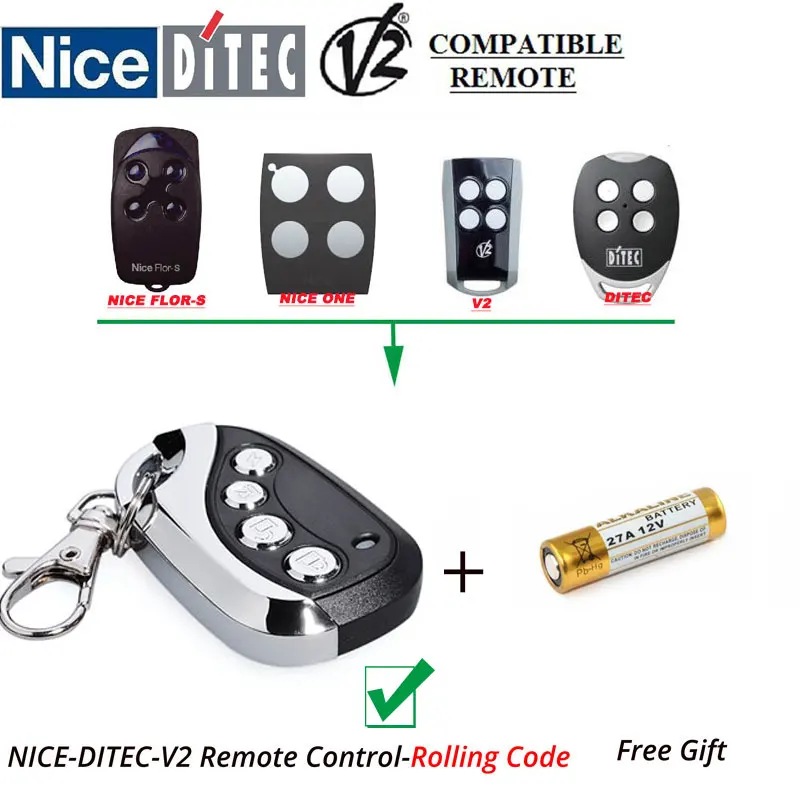 

NICE FLORS V2 DITEC GLO4 Rolling Code Remote Controller Clone/Duplicator