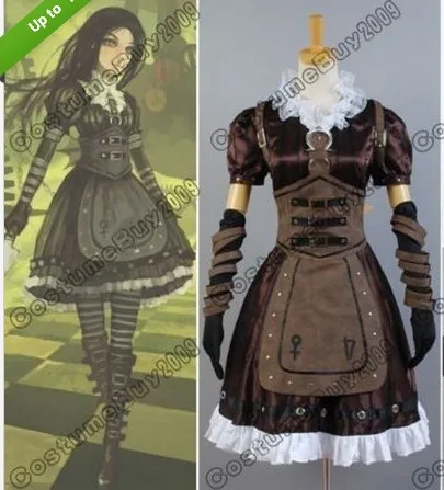 Alice Madness Returns Steamdress костюм Алисы для косплея Madness Returns платье костюм на Хэллоуин Карнавал