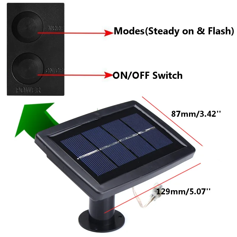 5M SMD2835 Waterproof Solar Powered LED Strip Light for Christmas Outdoor Garden Decor DC12V