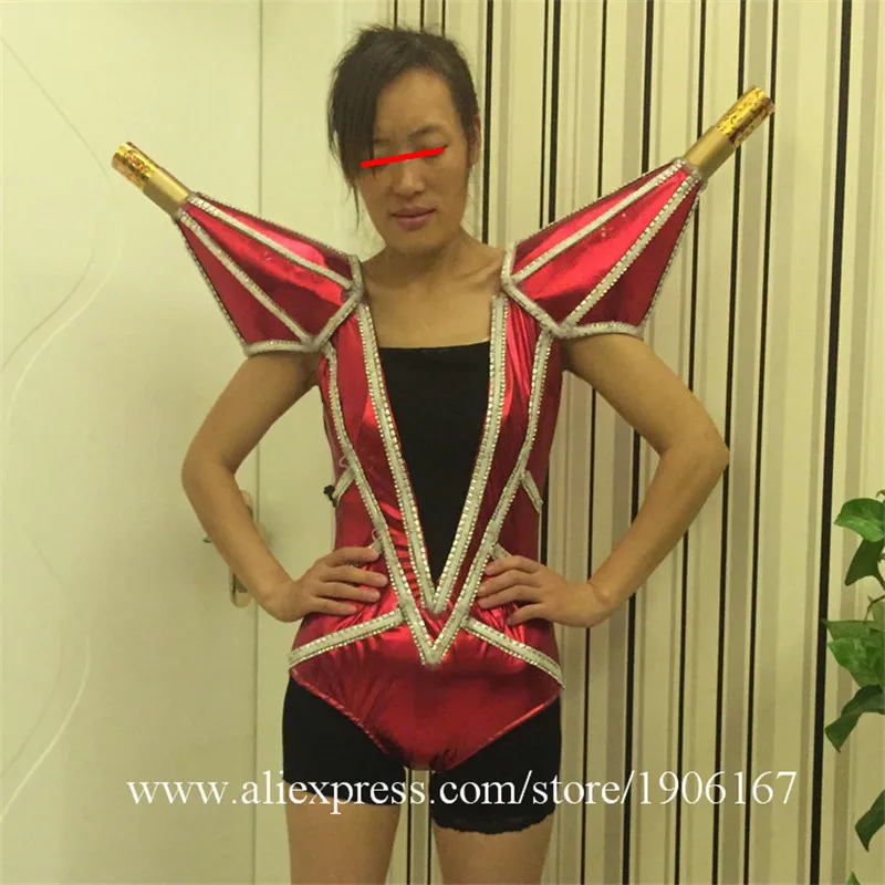 Led Luminous Illuminate Glowing Novelty Sexy Women Clothing Dress Can Spray fireworks Led Costume Suit For Stage Show05
