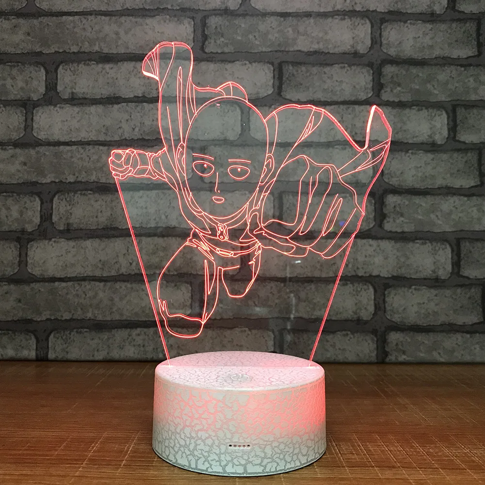 3D мультфильм один удар человек светодио дный гамма ночник 7 цветов изменить стол свет фигурки героев мальчиков Штаны для девочек с