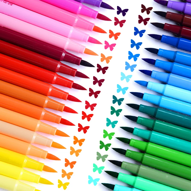 M& G 48 цветов моющиеся водные цветные художественные маркеры, ручка для журналов, ручки для рисования, принадлежности для рисования, акварельный набор канцелярских принадлежностей