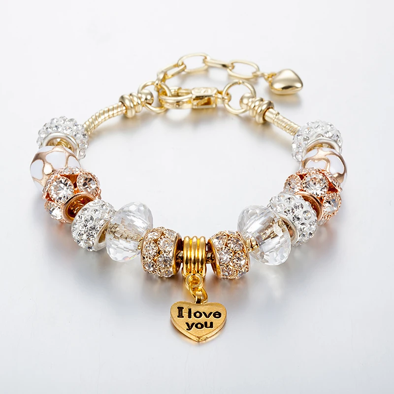 

ANNAPAER 2019 New Arrival Fashion Gold Chain Women Bracelets Crystal DIY Charm Bracelets Bangles Luxury Expensive Looking B16082