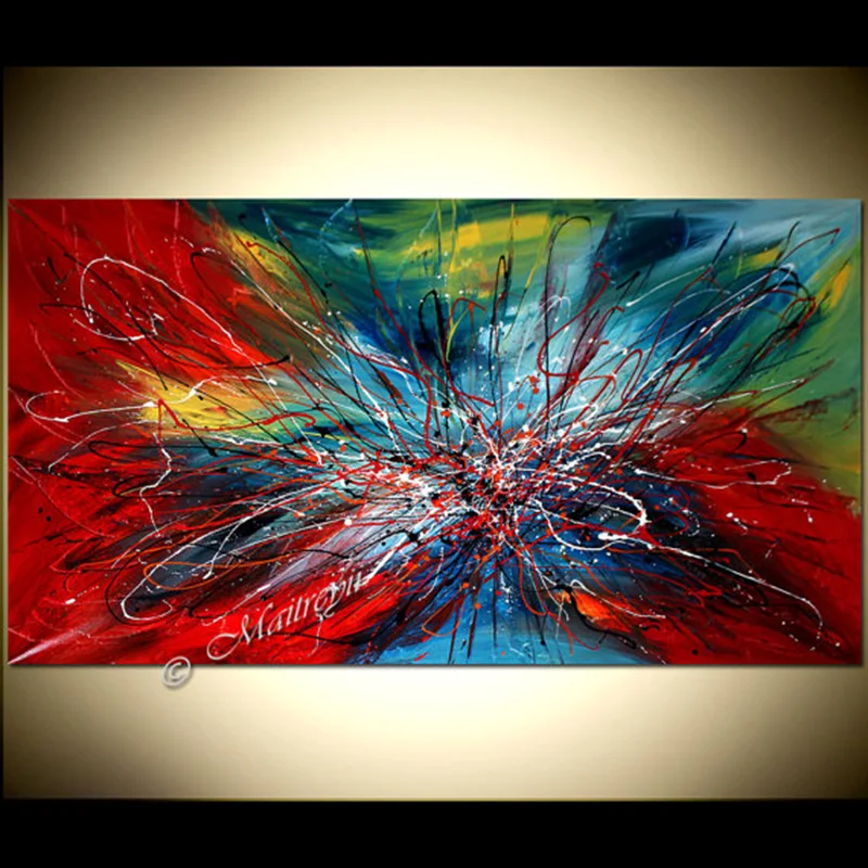 

Hand Painted Modern Abstract Oil Painting on Canvas Wall Art Living Room Decor Canvas Painting Colorful Acrylic Home decorations
