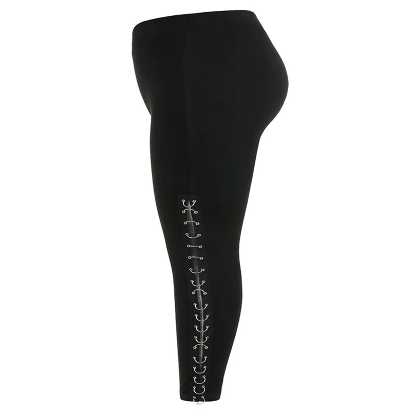 

Leggings Women Black sexy Mid Waist Fitness Leggings Lace Up 2019 New Fashion Ankle-Length Legging Fitness For Female