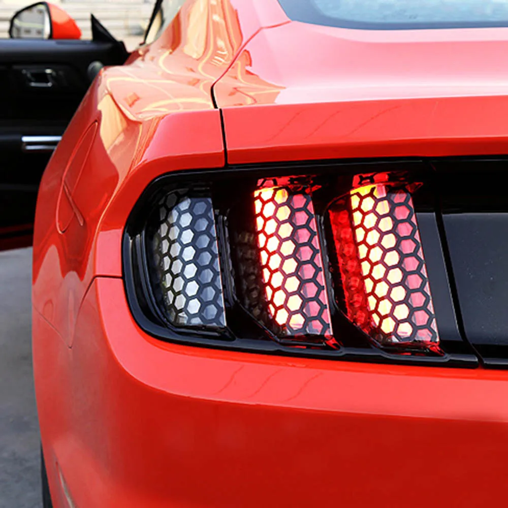Автомобиль внешней отделки наклейки задние светильник с Сотами для Ford Mustang 2015 до