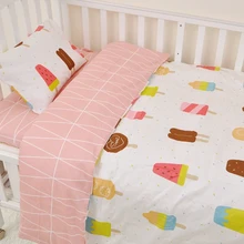 3 шт./компл. хлопок детские постельные принадлежности для кроватки набор моя принцесса розовое мороженое постельное белье с пододеяльником кровать плоская простыня, наволочка