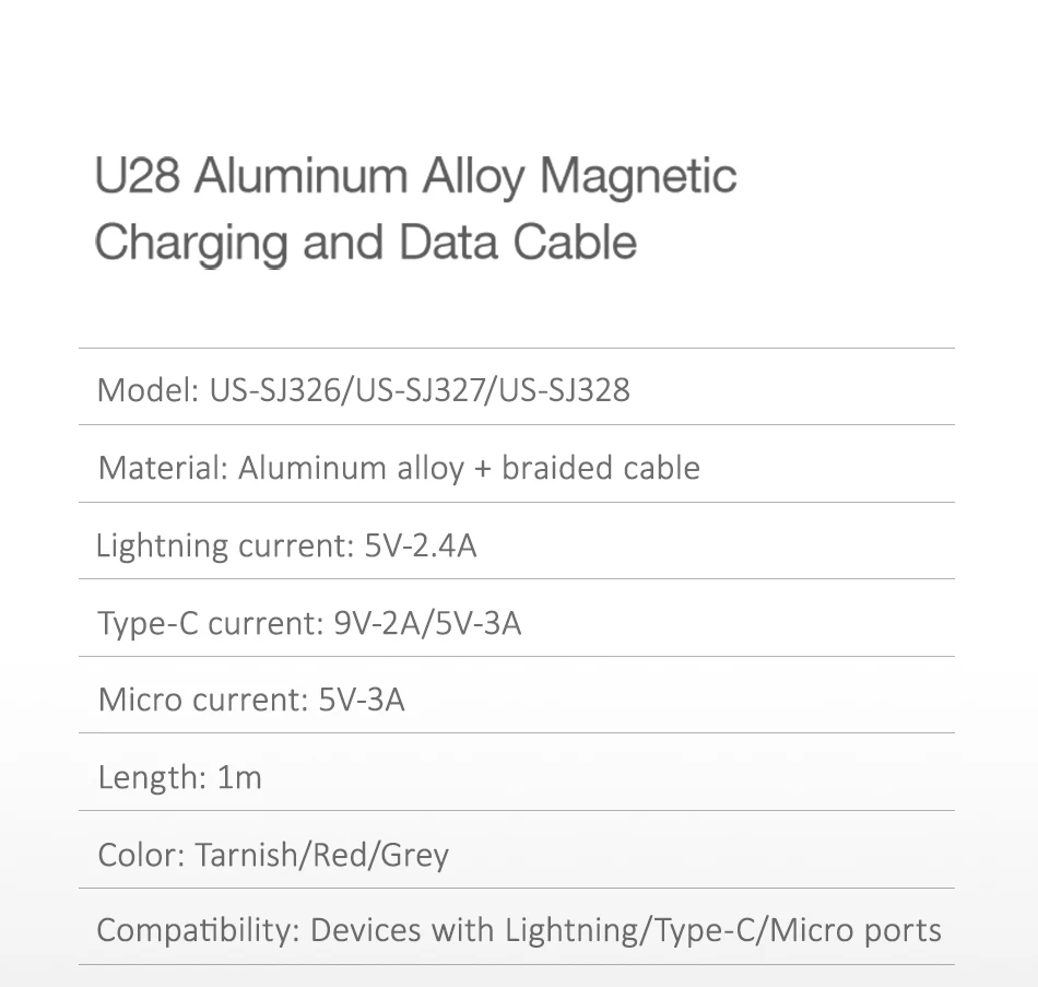 Магнитный кабель USAMS для iphone, huawei, micro usb кабель, быстрая зарядка, магнитный USB кабель для передачи данных, для телефона, Тип c, USB C кабель, шнур для зарядного устройства