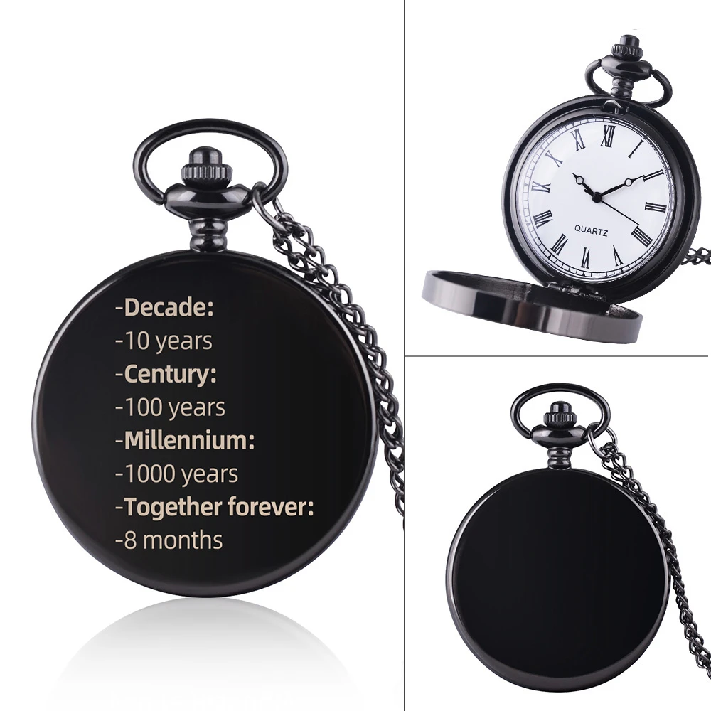 Антикварные черные кварцевые карманные брелоки часы ожерелье мужские ретро кулон подарок
