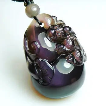 

2018 Sale Charms For Jewelry Making Floating Charms Charm Beautiful Dragon Masters Opening Natural Obsidian Pendant Gourd Dance