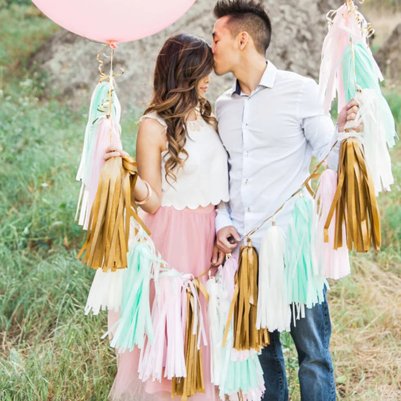 

5Pcs Wedding Decoration Tissue Paper Tassels Garland Ribbon Balloons Birthday Curtain Marriage Car Party Supplies PSC64