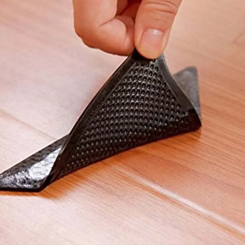 

4pcs Rug Carpet Mat Gripper Triangle Non Slip Reusable Washable Silicone Anti-skid Door Pad Grip For Home Bathroom Living Room29