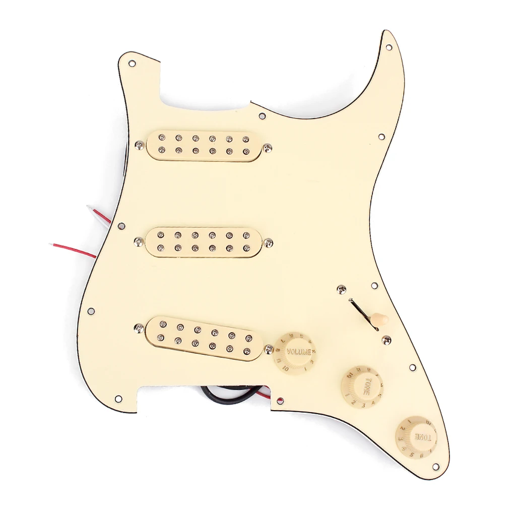 Prewired 3-ply Pickguard Scratchplate HHH for Fender Strat Electric Guitar