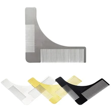 FH-10460 оформите свой логотип Для Мужчин's трафарет для бороды расчесывание инструмент Нержавеющая сталь Металл борода гребень