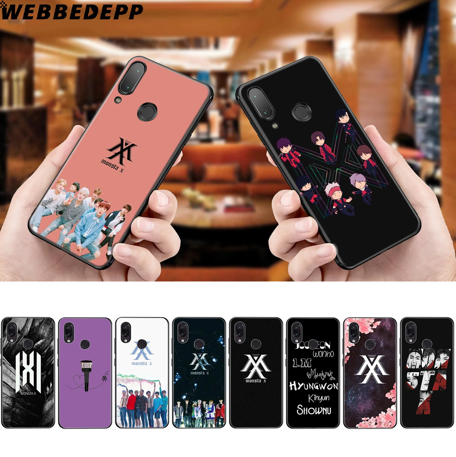 

WEBBEDEPP Monsta X Bands Soft Case for Xiaomi Redmi K20 7A 4A 4X 5 5A 6 6A S2 Note 8 4 4X 5 6 5A 7 Pro Plus Prime