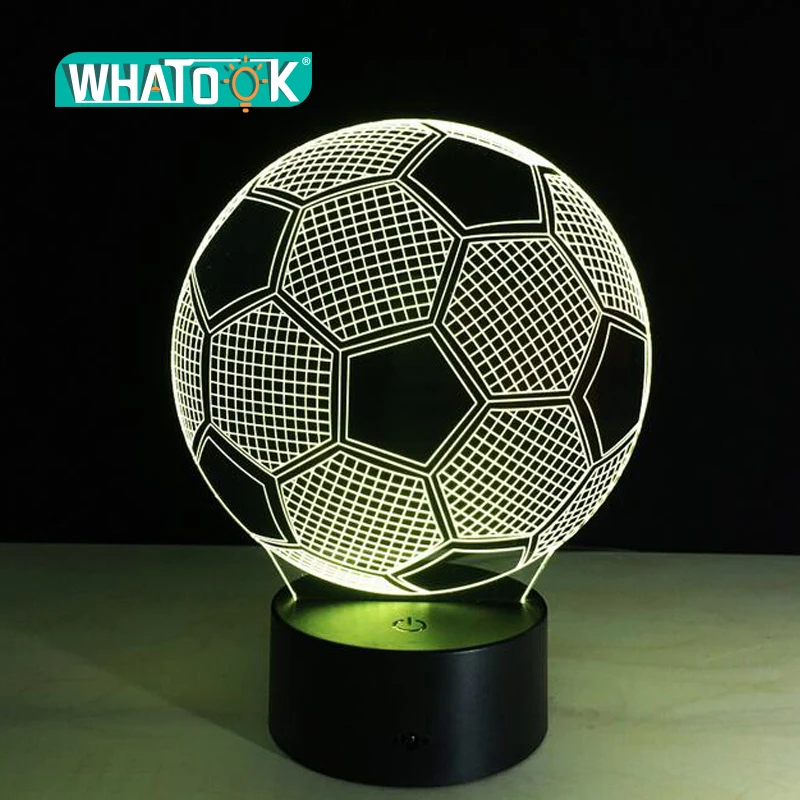 Семь цветов меняющийся светильник для футбольного мяча 3D Визуальный светодиодный ночной Светильник USB новинка настольные лампы как домашний декор кроме Lampara