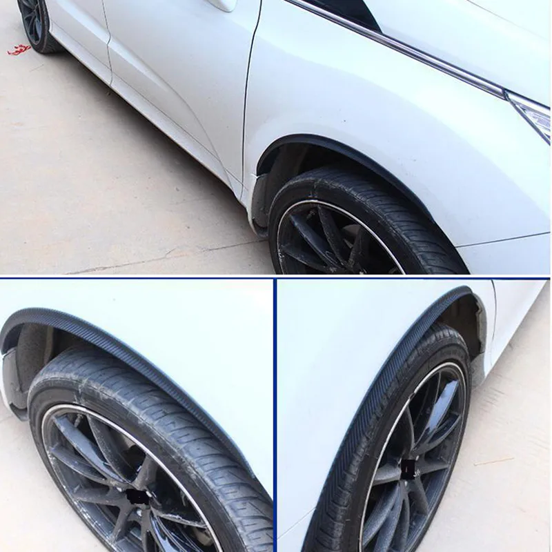 

Car shape 2PCS/set 70/33/25 rubber 3D carbon fiber Car Fender Protect Wheel Tire Edge Eyebrow Stickers Universal Car Accessories