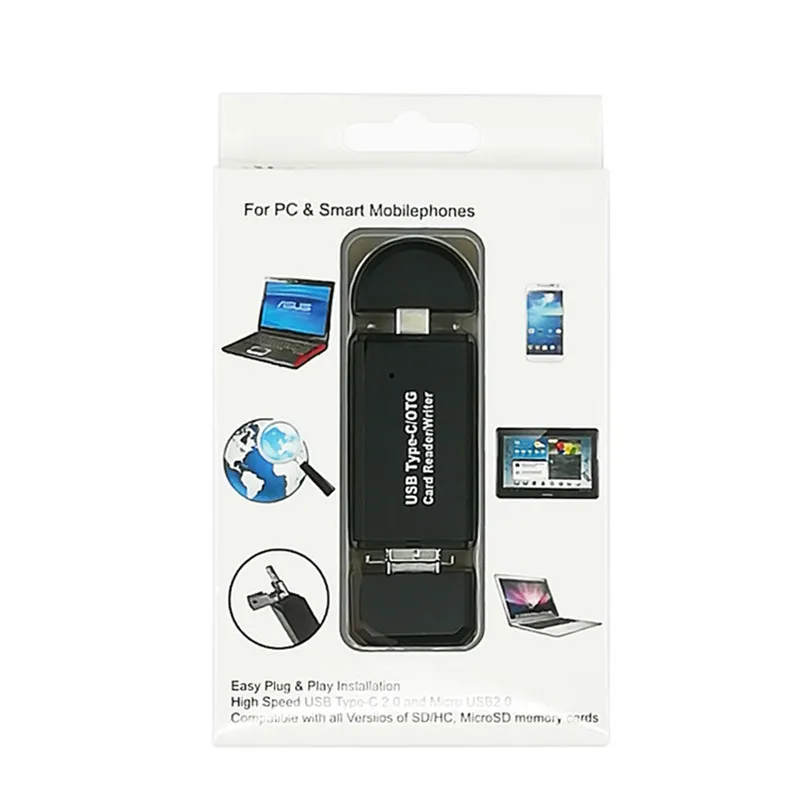 3 в 1 OTG кард-ридер флэш-накопитель высокоскоростной USB 2,0 TF/SD/Micro SD карта Тип C считыватель карт памяти для Android телефона планшета ПК