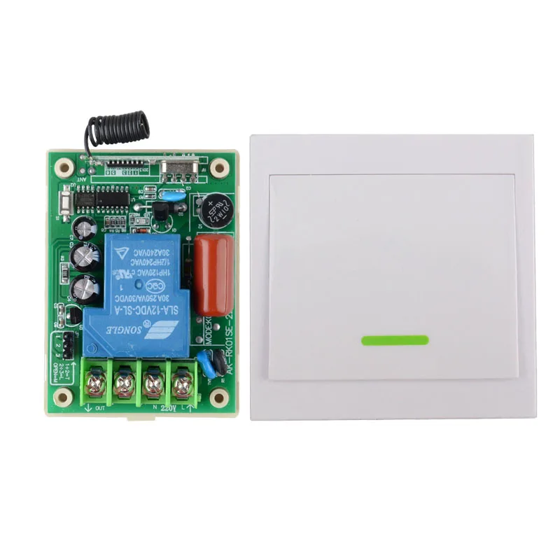 

Input AC220V Output AC220V High Power 30A Relay Wireless Remote Switch Wall Panel Remote Transmitter Downlights Wall LampsTXTX