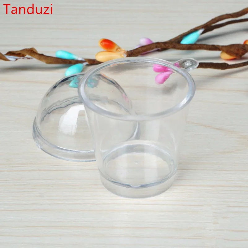 Круглая пластиковая чашка Tanduzi для Тирамису мусса 20 шт. + крышек прозрачная с