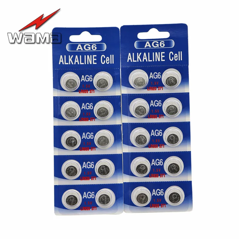 10x Wama AG6 LR920 371 370 1 5 В Щелочная батарейка для монет оптовая продажа фабрика большая