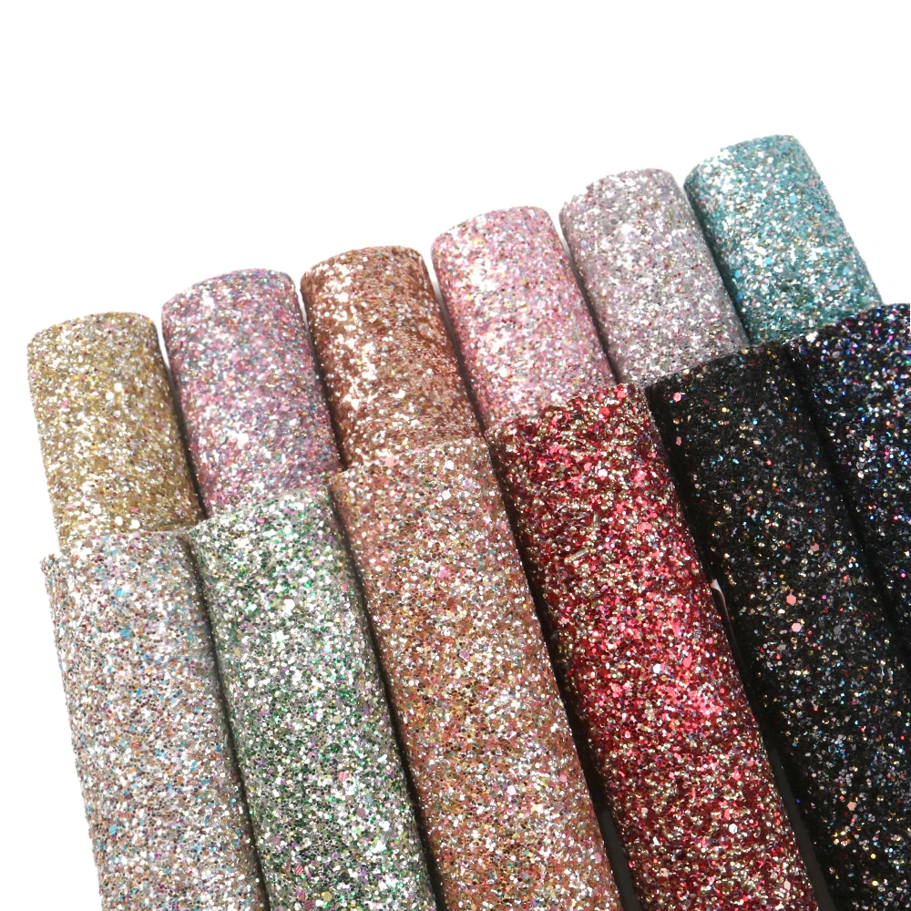 

David accessories 20*34cm Chunky Glitter Fabric Synthetic Leather Sequins Patchwork Bag Shoes Handmade Phone Case DIY,1Yc6896